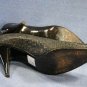 PANCALDI BLACK SNAKE & PATENT HI HEEL PUMPS 10 AA $295