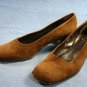 JOAN & DAVID $235 BROWN SUEDE MID HEEL PUMPS 7.5 N