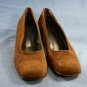 JOAN & DAVID $235 BROWN SUEDE MID HEEL PUMPS 7.5 N