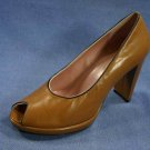 NINE WEST EXTREME BROWN  PEEP TOE PLATFORM PUMPS 8 M