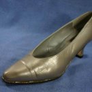 SERGIO ZELCER DESIGNER PEWTER LEATHER PUMPS 8.5 M EXCL