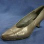 SERGIO ZELCER DESIGNER PEWTER LEATHER PUMPS 8.5 M EXCL
