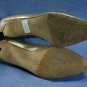 SERGIO ZELCER DESIGNER PEWTER LEATHER PUMPS 8.5 M EXCL