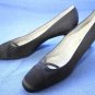 SAKS FIFTH AVE VINTAGE BROWN SILK FENTON PUMPS 9.5 AAA