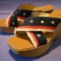 NINE 9 WEST HIGH PLATFORM SLIDE SANDALS 7 M MINT