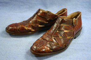 JOAN & DAVID BROWN CROCO LEATHER SANDALS/SHOES 36/6