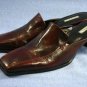 NICKELS BURGUNDY MID HEEL MULES SHOES PUMPS 6.5 M EXCL
