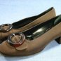 PALOMA BROWN FABRIC LOW HEEL PUMPS SHOES 8.5 B