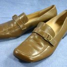 ANNE KLEIN GREEN LEATHER LOAFERS SHOES 8 M MINT