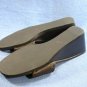 ETIENNE AIGNER BROWN LEATHER WEDGE SOLE SLIDES 10 M EUC