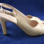 VTG BRUNO MAGLI TAN LIZARD OPEN TOE SLINGBACK PUMPS 10N