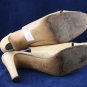 VTG BRUNO MAGLI TAN LIZARD OPEN TOE SLINGBACK PUMPS 10N