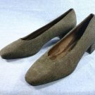 RENZO FONTANELLI GRAY WOOL LOW HEEL PUMPS 6.5 M