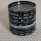 LOT/SET OF (10) 55mm LENS FILTERS UV/1A/SKY/ETC