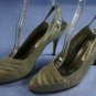 POLLY BERGEN WOMENS GRAY LEATHER SLINGBACK PUMPS 7 AA