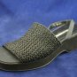 PIED A TERRE BLACK WOVEN FABRIC SLINGBCK SANDALS 39/8.5