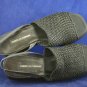 PIED A TERRE BLACK WOVEN FABRIC SLINGBCK SANDALS 39/8.5