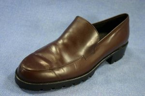 AMALFI ITALY WOMENS BRN LEATHER LUG SOLE LOAFERS 6.5 M
