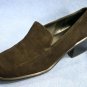 ANN TAYLOR WOMENS BROWN SUEDE MID HEEL LOAFERS 7.5 M
