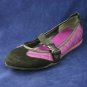 NINE WEST PURPLE & BLACK MARY JANE FLATS SHOES 8 M