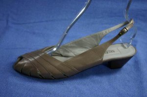 NORDSTROM TAUPE OPEN TOE SLINGBACK PUMP SHOE 11.5 S