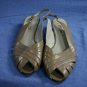 NORDSTROM TAUPE OPEN TOE SLINGBACK PUMP SHOE 11.5 S