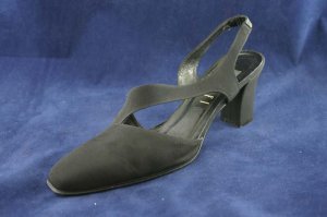 AMALFI BLK GROS-GRAIN SLINGBACK EVENING PUMPS 7.5 B
