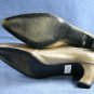 PETRA GOLD LEATHER MID-HEEL PUMPS 7.5 M