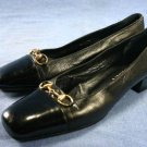 PALOMA ITALY BLACK HORSEBIT CAP TOE PUMPS 8 B