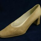 STUART WEITZMAN TAN PRINTED SUEDE MID HEEL PUMPS 8 AAAA