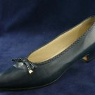 BALLY WOMENS NAVY NAPPA LEATHER LOW HEEL PUMPS 8 N