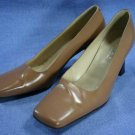 PALOMA ITALY WOMENS CAMEL ALL LEATHER PUMPS 8 M MINT