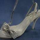 BEBE WOMENS WHITE LEATHER SLINGBACK SANDALS 10 B MINT