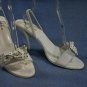 BEBE WOMENS WHITE LEATHER SLINGBACK SANDALS 10 B MINT