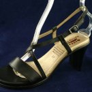 SPRING STEP BLACK LEATHER STRAPPY SANDALS 37/6.5 M NEW