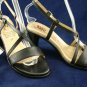 SPRING STEP BLACK LEATHER STRAPPY SANDALS 37/6.5 M NEW