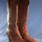 VTG MISS CAPEZIO BRN LIZARD COWBOY BOOTS 5.5 M EUC