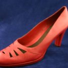 AEROSOLES WOMENS RED LEATHER CUT-OUT PLATFORM PUMPS 9.5