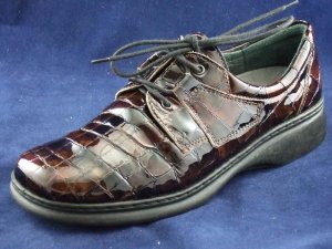 HELLE COMFORT ROMU'S BRN CROCO LEATHER OXFORDS 37/6.5 M
