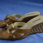 NICKELS LT BROWN WEDGE SOLE SLIDE SANDALS 8 M