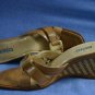 NICKELS LT BROWN WEDGE SOLE SLIDE SANDALS 8 M