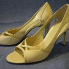 NINE WEST BONE LEATHER HIGH HEEL OPEN TOE PUMPS 8.5 M