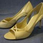 NINE WEST BONE LEATHER HIGH HEEL OPEN TOE PUMPS 8.5 M
