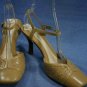 NINE WEST WALLOWO CAMEL LEATHER ANKLE STRAP PUMPS 9 M