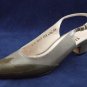 FERRAGAMO WOMENS GREEN & TAUPE SLINGBACK PUMPS 8 AA EUC