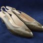 FERRAGAMO WOMENS GREEN & TAUPE SLINGBACK PUMPS 8 AA EUC