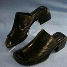 JOAN & DAVID BLACK LEATHER SLIDE SANDAL SHOE 6.5 M