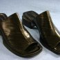 JOAN & DAVID BLACK LEATHER SLIDE SANDAL SHOE 6.5 M