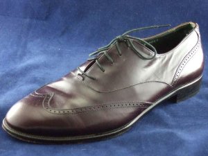 VITO PAPOLO BURGUNDY LEATHER WINGTIP OXFORDS 10.5 M EUC