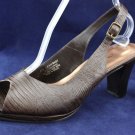 CLOUDWALKERS BROWN LEATHER SLINGBACK PUMPS 10 W NEW